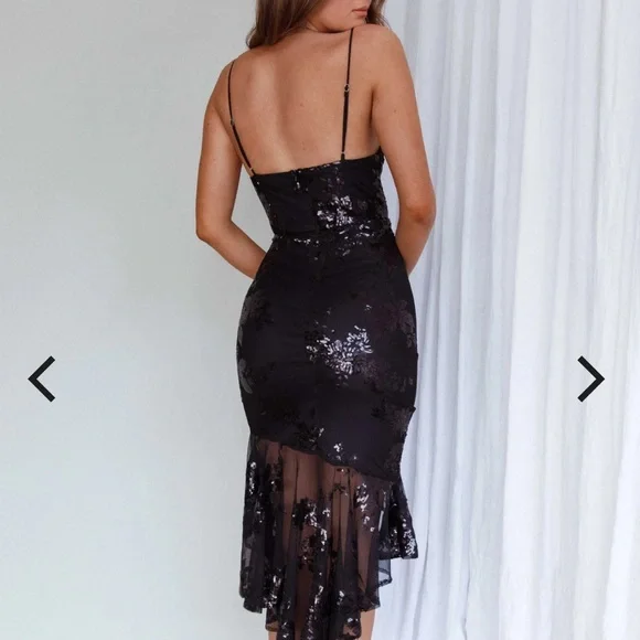 Selfie Leslie Blue Asymmetrical Bodycon Cocktail Dress - Picture 4 of 6